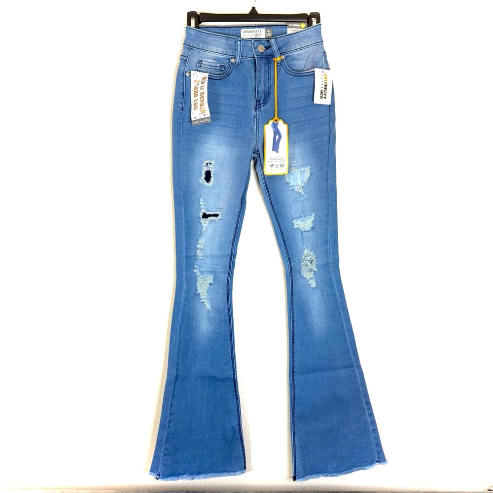 Stylish Distressed Flare Jeans